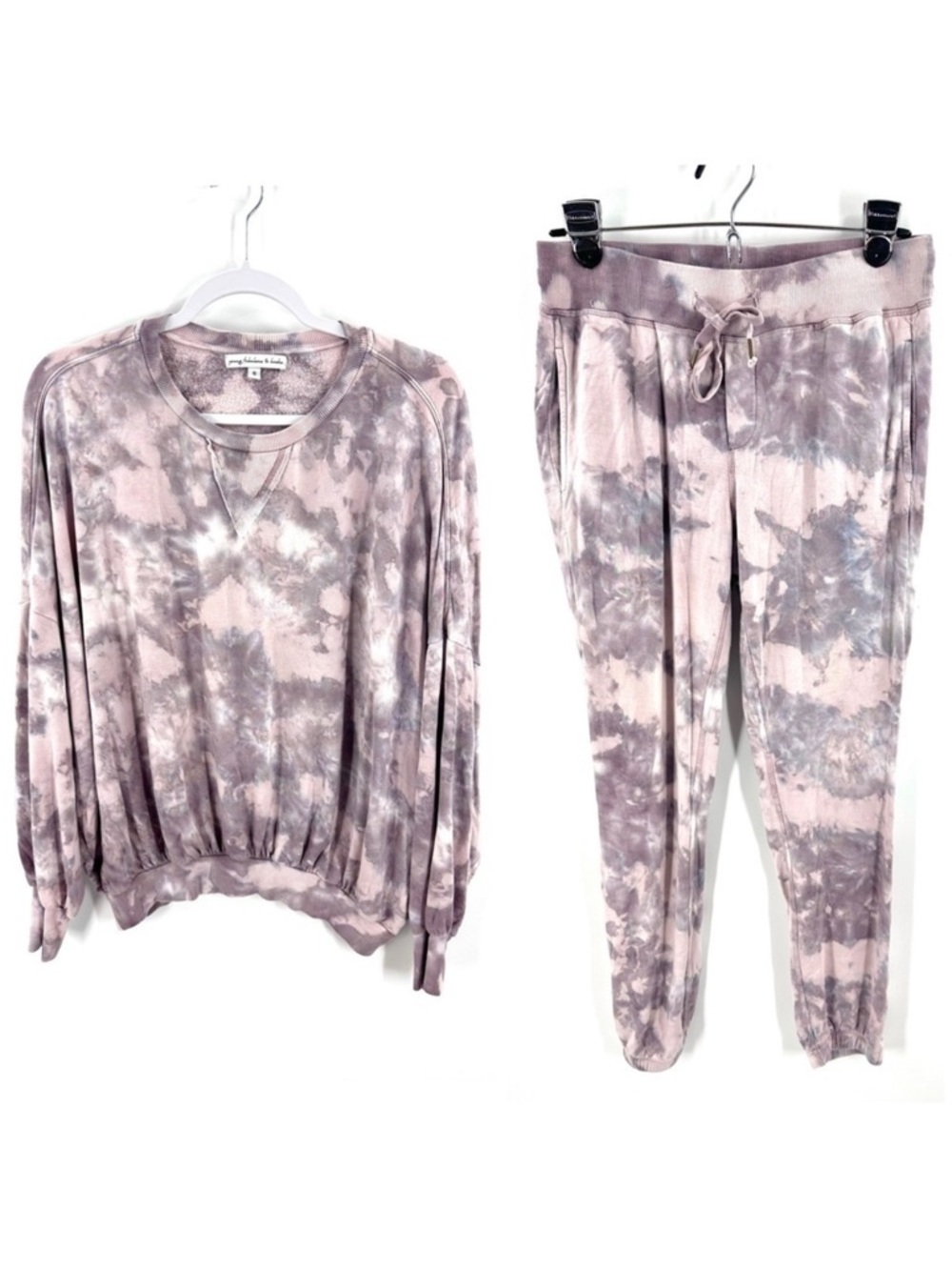 Young Fabulous & Broke Set Womens Small Tie Dye Sweatshirt Weekend Jogger Lounge